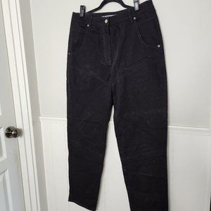 JACQUEMES LA COLLECTIONNEUSE Black Moto Carpenter Style Jeans